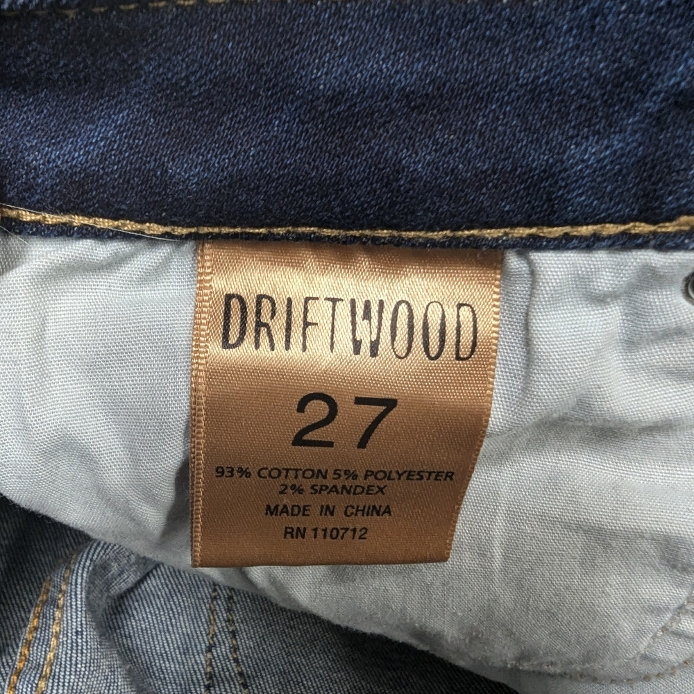 DRIFTWOOD Blue Flare Wide Leg Jeans with Worn-In Look - Picture 6 of 6